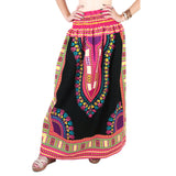 Black and Pink Colorful African Dashiki Skirt