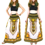 White and Yellow African Dashiki Skirt