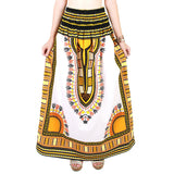 White and Yellow African Dashiki Skirt