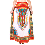 White and Red Colorful African Dashiki Skirt