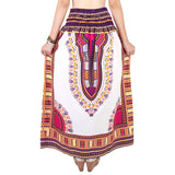 White and Purple Colorful African Dashiki Skirt