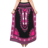 Black and Pink African Dashiki Skirt