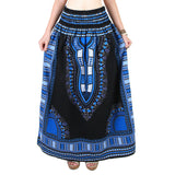 Black and Blue African Dashiki Skirt