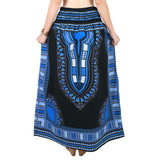 Black and Blue African Dashiki Skirt